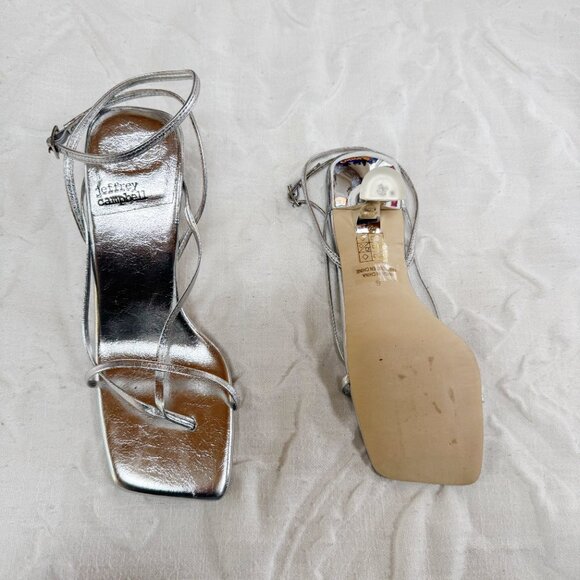 Jeffrey Campbell: Fluxx in Silver Metallic Heel Size 5 New - Picture 8 of 8